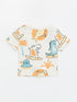 LC Waikiki Crew Neck Printed Baby Boy T-Shirt and Shorts 2-Pack Set